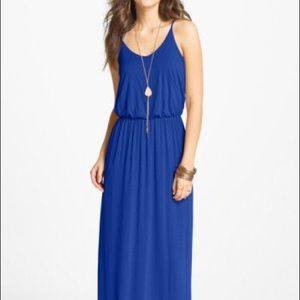 Lush Blue Knit Maxi Dress